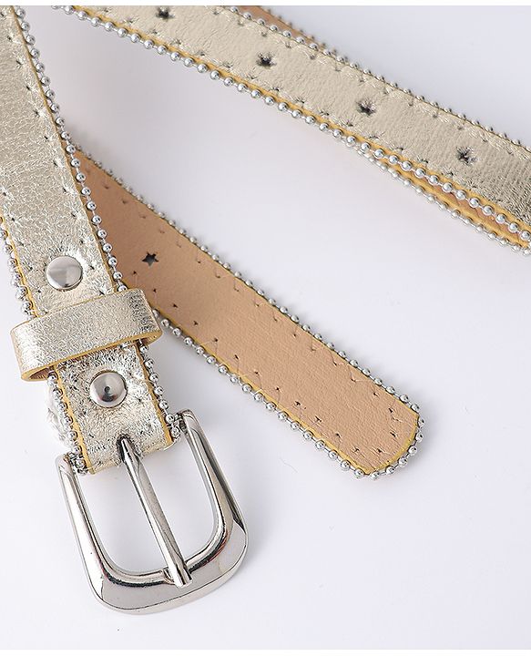 Pine Kids Free Size Belts with Embellished Detailing - Golden