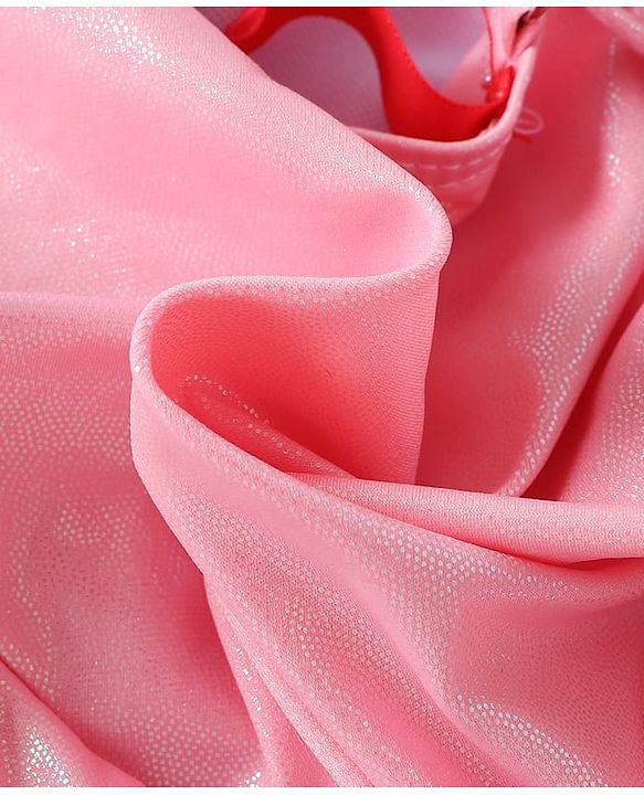 Babyhug Sleeveless Frock Swimsuit With Bow Applique - PInk