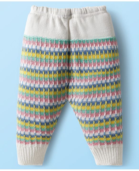 Babyhug Knit Full Sleeves Front Open Sweater & Pant Set with Cap with Knot & Booties with Cable Knit Design - Multicolor