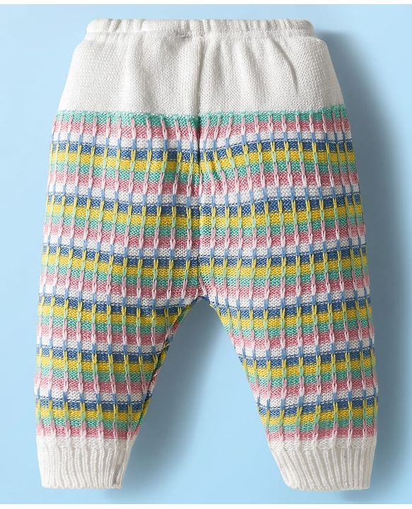 Babyhug Knit Full Sleeves Front Open Sweater & Pant Set with Cap with Knot & Booties with Cable Knit Design - Multicolor