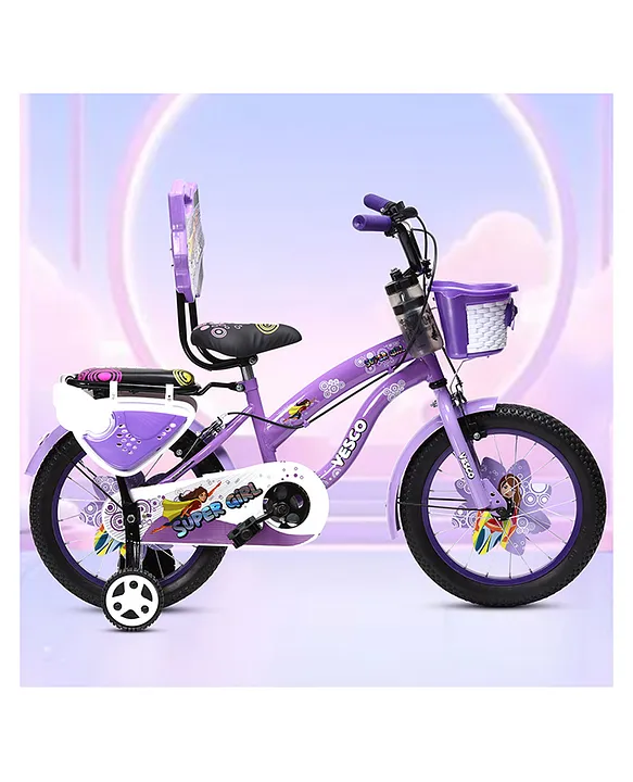 Vesco Super Girl 16 Inch Kids Bicycle for Girls With Basket - Main Image