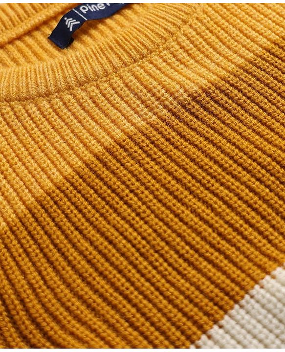 Pine Kids Knit Full Sleeves Pullover Sweater With Stripe Design - Multicolour