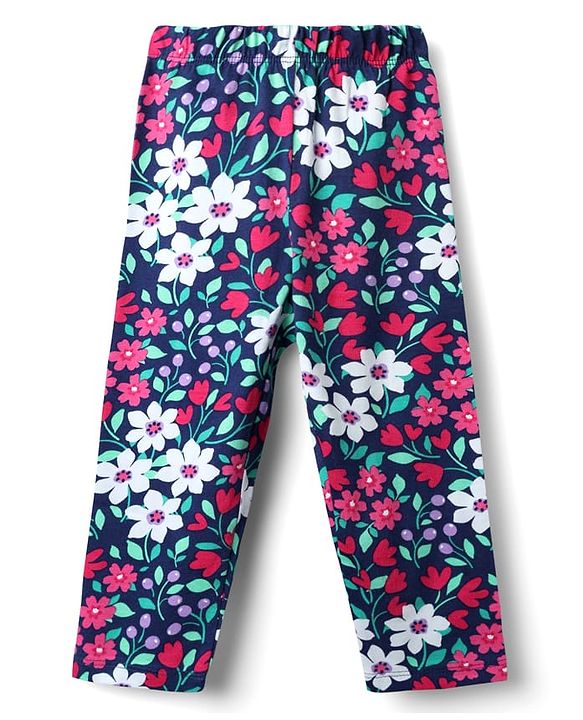 Babyhug 100% Cotton Knit Full Sleeves Co-ords Night Suit With Floral Print - Purple