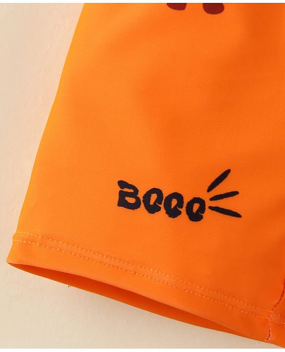 Babyhug Swimming Trunk With Giraffe Print - Orange