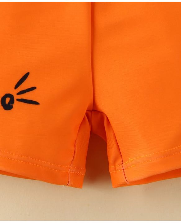 Babyhug Swimming Trunk With Giraffe Print - Orange