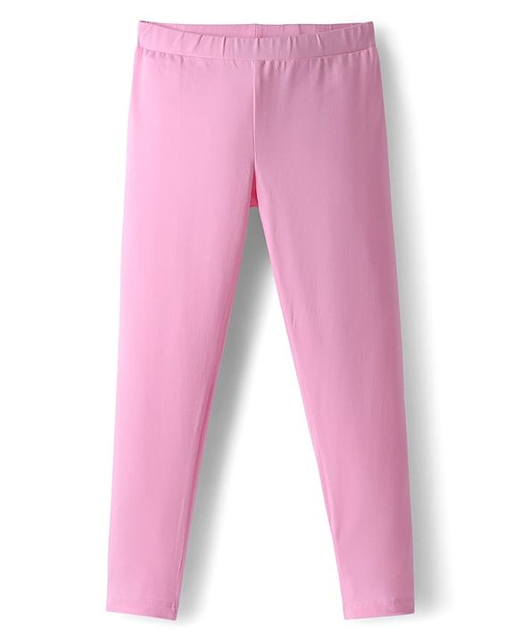 Pine Kids Cotton Knit Full Length Leggings With Floral Print Pack Of 2 - Purple & Pink
