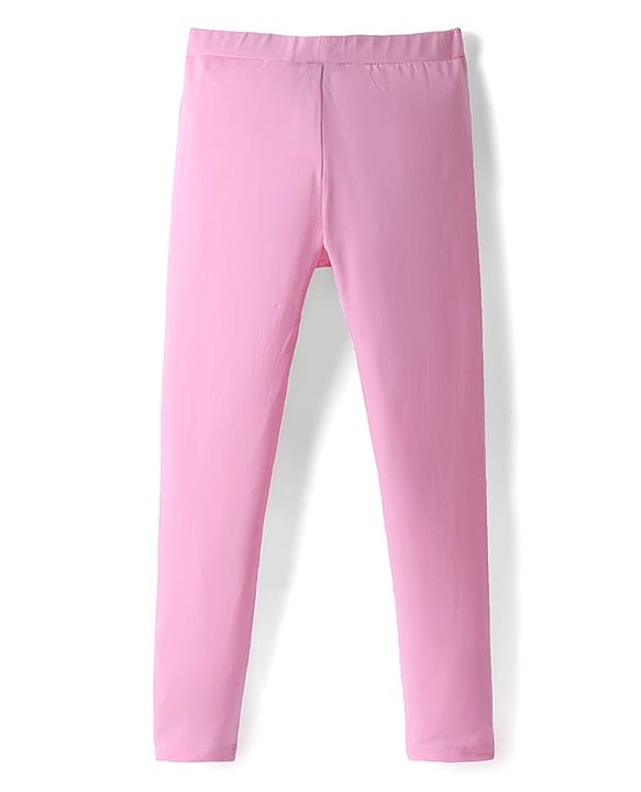 Pine Kids Cotton Knit Full Length Leggings With Floral Print Pack Of 2 - Purple & Pink