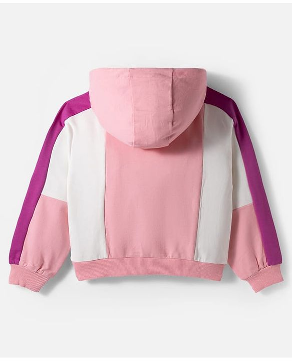 Pine Kids Cotton Knit Full Sleeves Hooded Sweatshirt with Kangaroo Pocket & Text Print - Multicolor