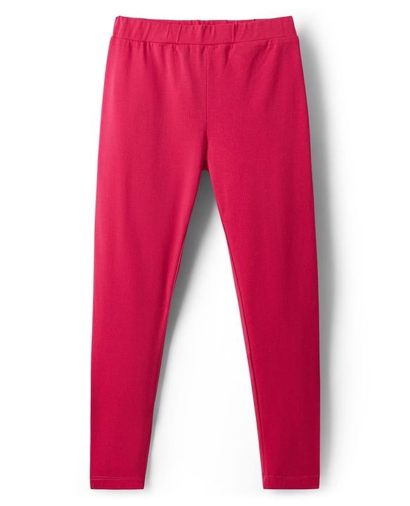 Pine Kids Cotton Lycra Knit Full Length Butterfly Printed Leggings Pack Of 2 - Blue & Dark Pink
