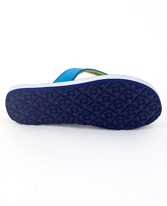 Pine Kids Flip Flops With Tropical Theme Print - Navy Blue