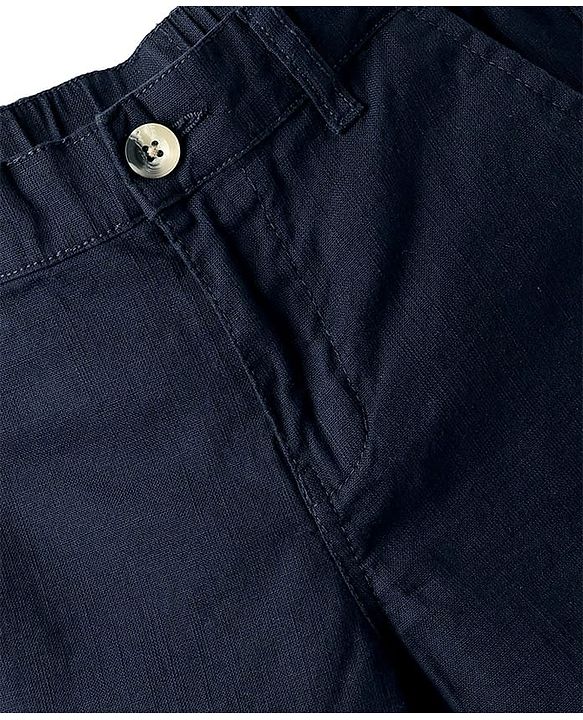 Pine Kids Cotton Elastane Woven Above Knee Length Solid Colour Shorts - Black
