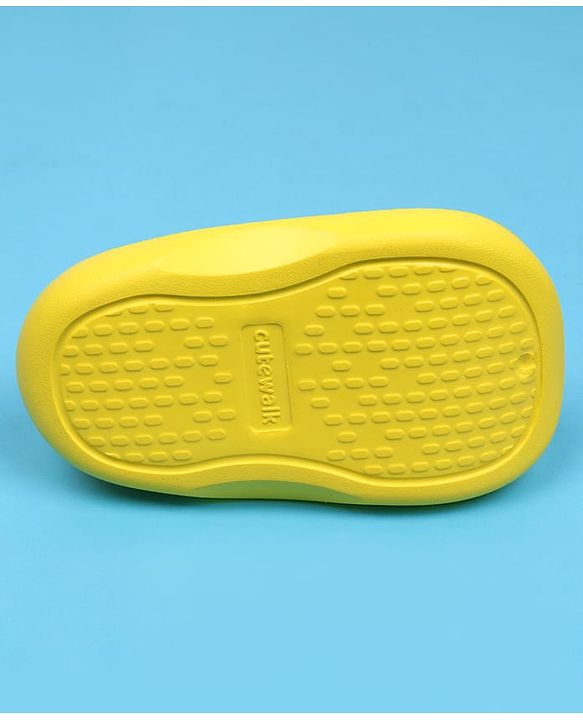 Cute Walk by Babyhug Back Strap Clousre Clogs With Ice Cream Applique - Yellow