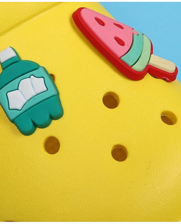 Cute Walk by Babyhug Back Strap Clousre Clogs With Ice Cream Applique - Yellow