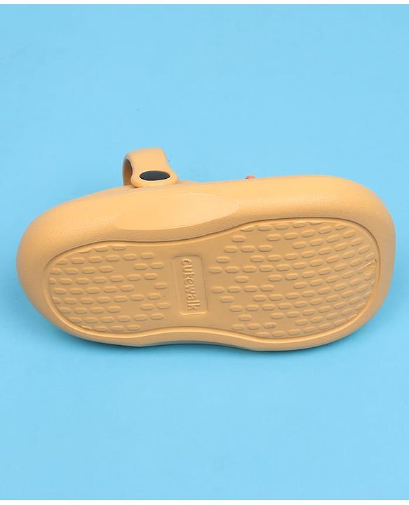 Cute Walk by Babyhug Back Strap Clousre Clogs With Rocket & UFO Applique - Mustard