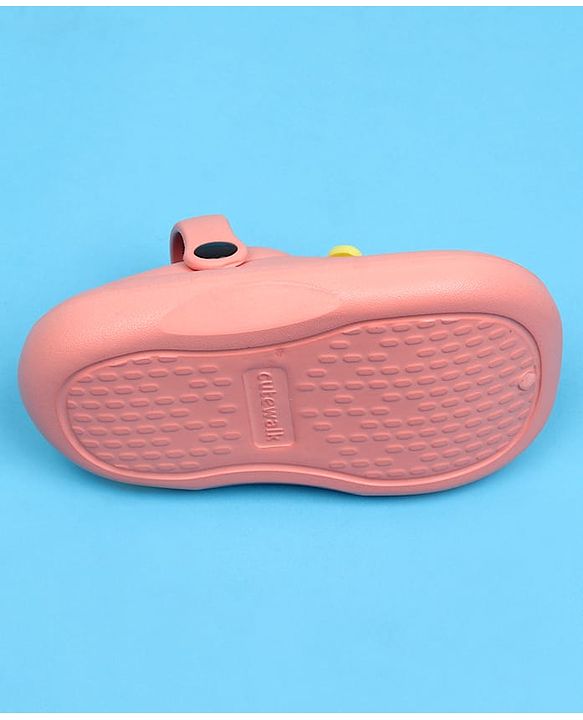 Cute Walk by Babyhug Back Strap Closure Clogs With Floral Applique - Pink