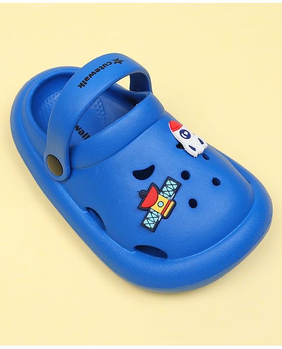 Cute Walk by Babyhug Back Strap Closure Clogs With Space Theme Applique - Blue