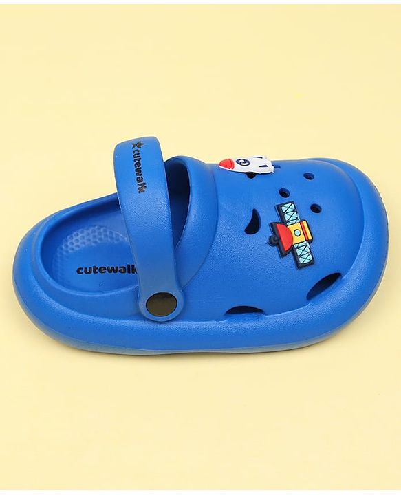Cute Walk by Babyhug Back Strap Closure Clogs With Space Theme Applique - Blue