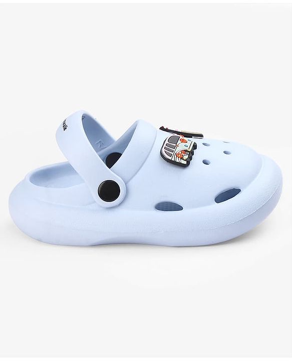Cute Walk by Babyhug Back Strap Clogs With Applique - Light Blue