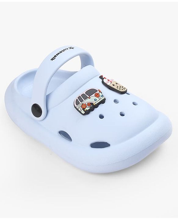 Cute Walk by Babyhug Back Strap Clogs With Applique - Light Blue