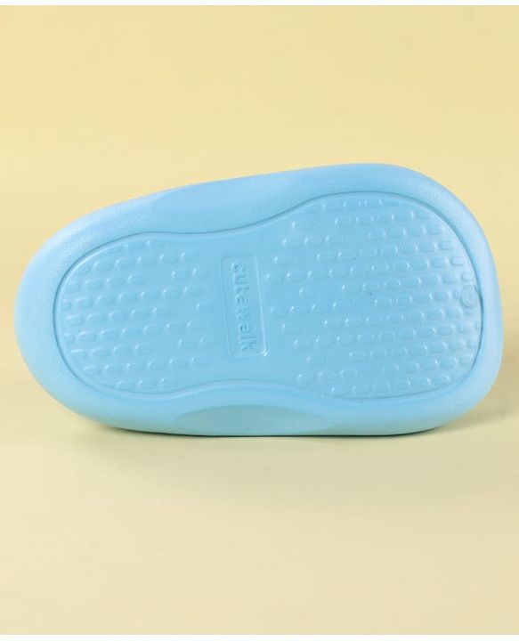 Cute Walk by Babyhug Back Strap Clogs with Donuts & Rainbow Applique - Light Blue