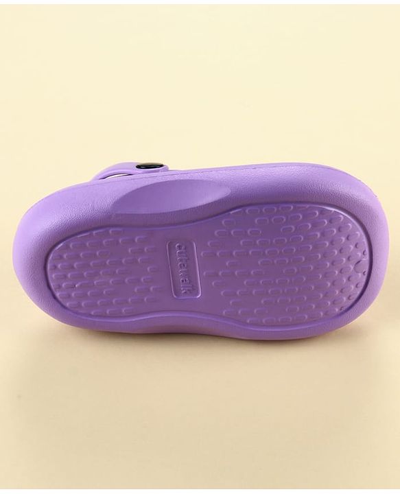 Cute Walk by Babyhug Slip On Clogs With Floral & Bow Applique - Purple