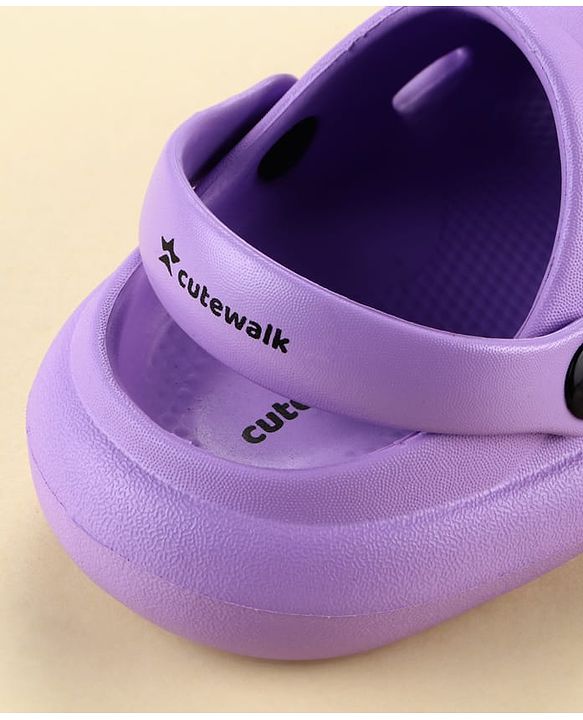 Cute Walk by Babyhug Slip On Clogs With Floral & Bow Applique - Purple