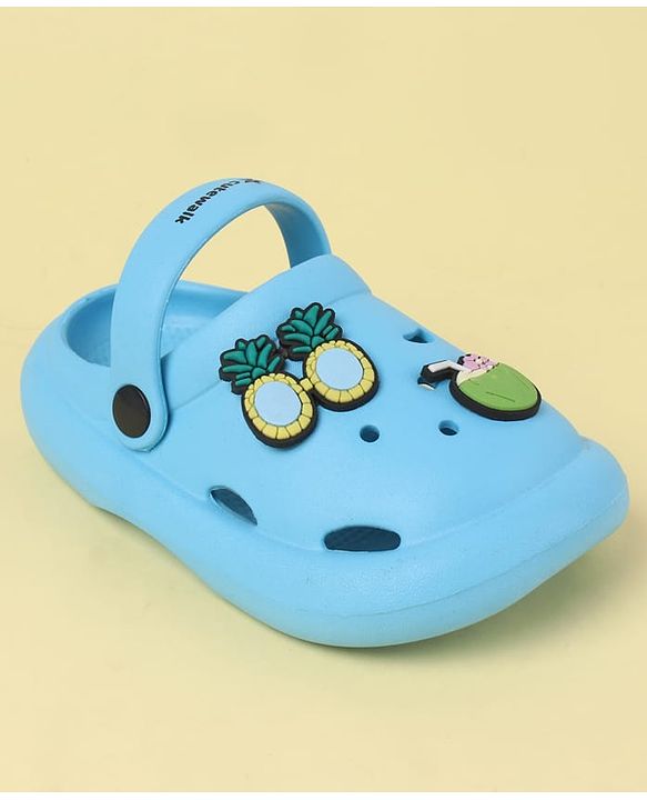 Cute Walk by Babyhug Back Strap Clogs with Fruit Applique - Blue