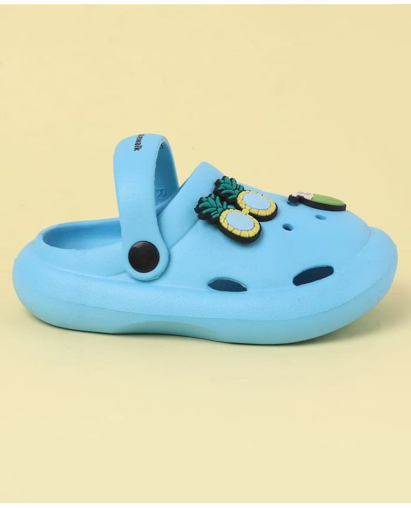 Cute Walk by Babyhug Back Strap Clogs with Fruit Applique - Blue