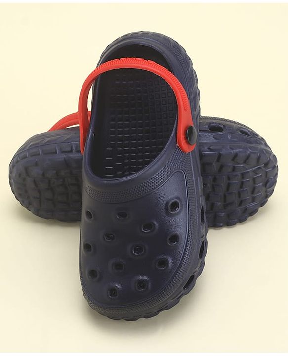 Pine Kids Solid Color Back Strap Closure Clogs - Navy Blue