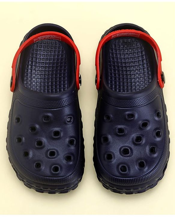 Pine Kids Solid Color Back Strap Closure Clogs - Navy Blue