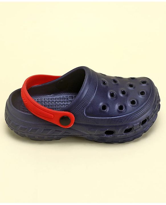 Pine Kids Solid Color Back Strap Closure Clogs - Navy Blue