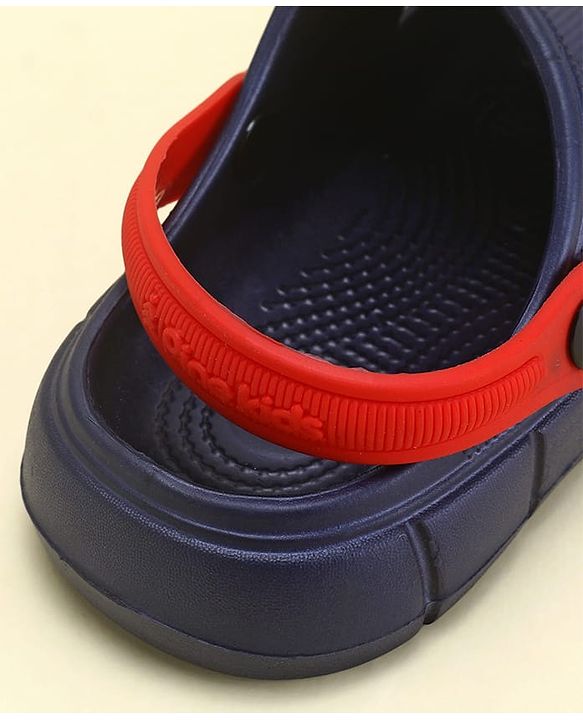 Pine Kids Solid Color Back Strap Closure Clogs - Navy Blue