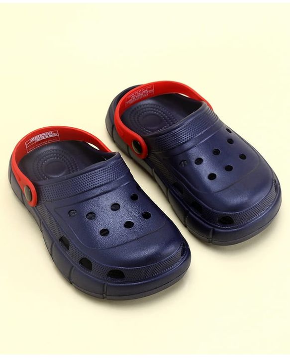 Pine Kids Solid Color Back Strap Closure Clogs - Navy Blue