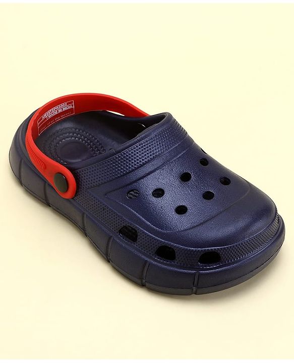 Pine Kids Solid Color Back Strap Closure Clogs - Navy Blue