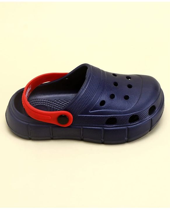 Pine Kids Solid Color Back Strap Closure Clogs - Navy Blue