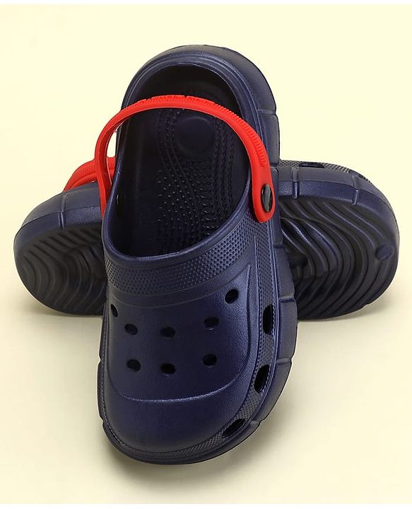 Pine Kids Solid Color Back Strap Closure Clogs - Navy Blue