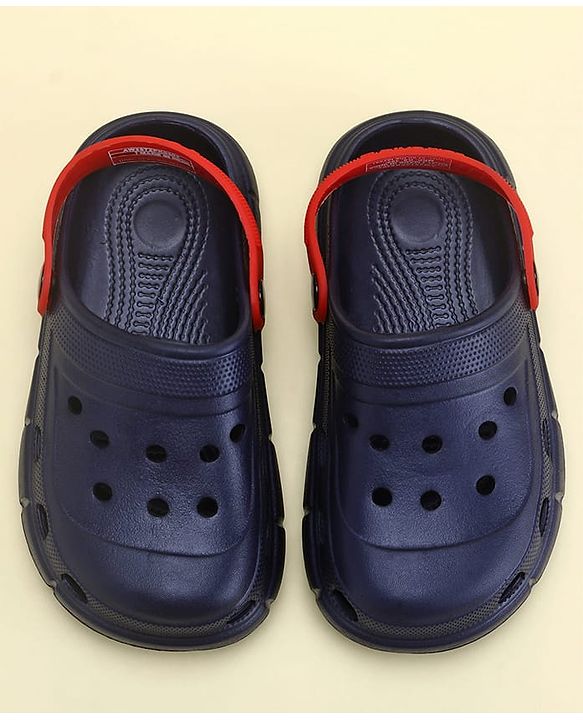Pine Kids Solid Color Back Strap Closure Clogs - Navy Blue