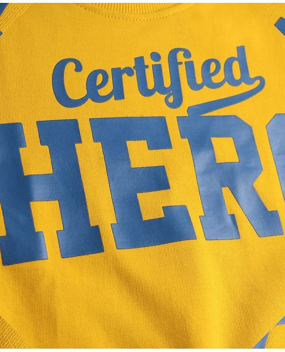 Babyhug 100% Cotton Full Sleeves Sweatshirt With Graphics - Yellow
