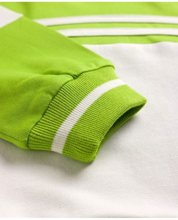 Pine Kids Cotton Knit Full Sleeves Sweatshirt With Arizona Print - Light Green & White