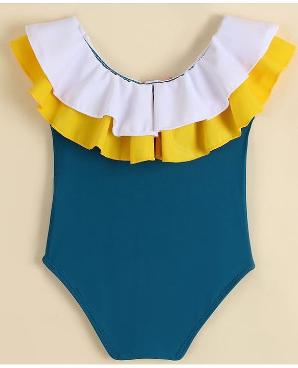 Babyhug Sleeveless V Cut Swimsuit - Blue