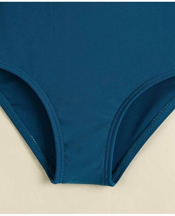 Babyhug Sleeveless V Cut Swimsuit - Blue