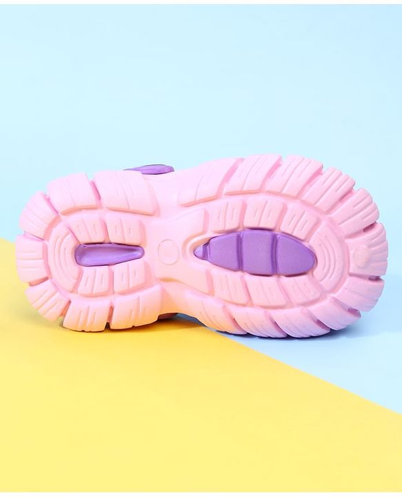 Pine Kids Back Strap Clogs with Applique - Pink