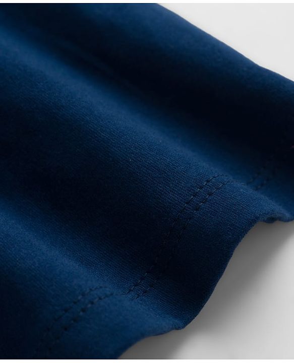 Babyhug Cotton Jersey Knit Half Sleeves Text Printed Frock with Bloomer - Navy Blue
