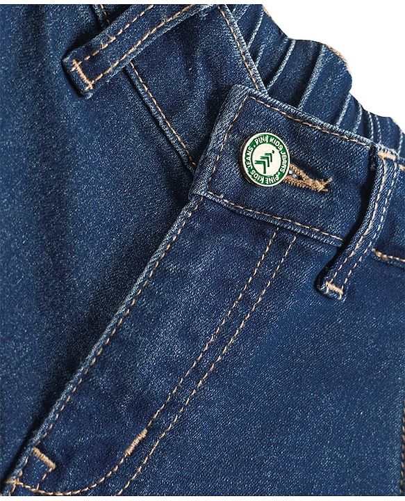 Pine Kids Denim Woven Full Length Cut & Sew Washed Jeans - Blue