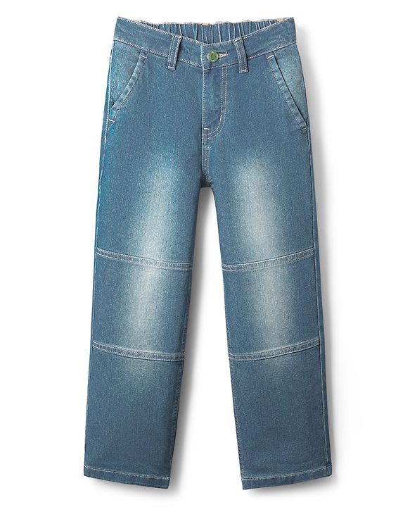 Pine Kids Denim Woven Full Length Cut & Sew Washed Jeans - Blue
