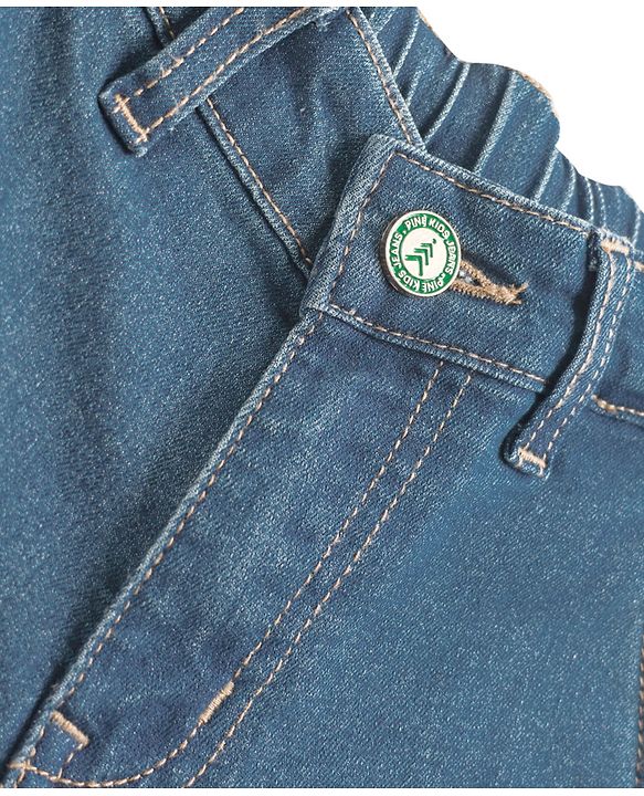 Pine Kids Denim Woven Full Length Cut & Sew Washed Jeans - Blue