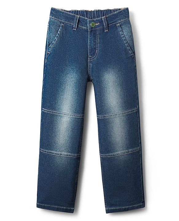 Pine Kids Denim Woven Full Length Cut & Sew Washed Jeans - Blue