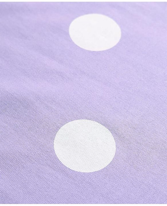 Babyhug 100% Cotton Single Jersey Knit Half Sleeves Top & Shorts Co-ord Set with Bunny Sling Bag & Polka Dot Print - Lilac