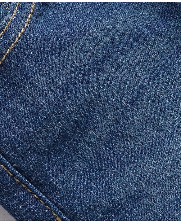 Babyhug Denim Full Length Washed Slim Fit Jeans With Stretch - Dark Blue