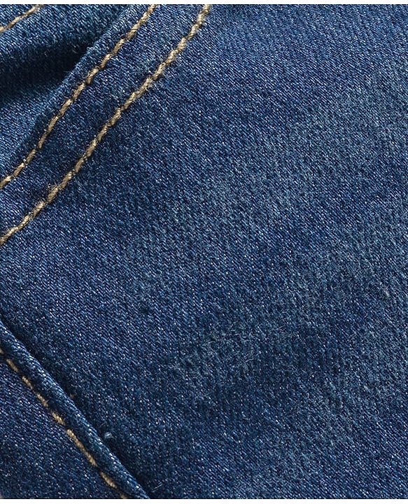 Babyhug Denim Full Length Washed Slim Fit Jeans With Stretch - Dark Blue